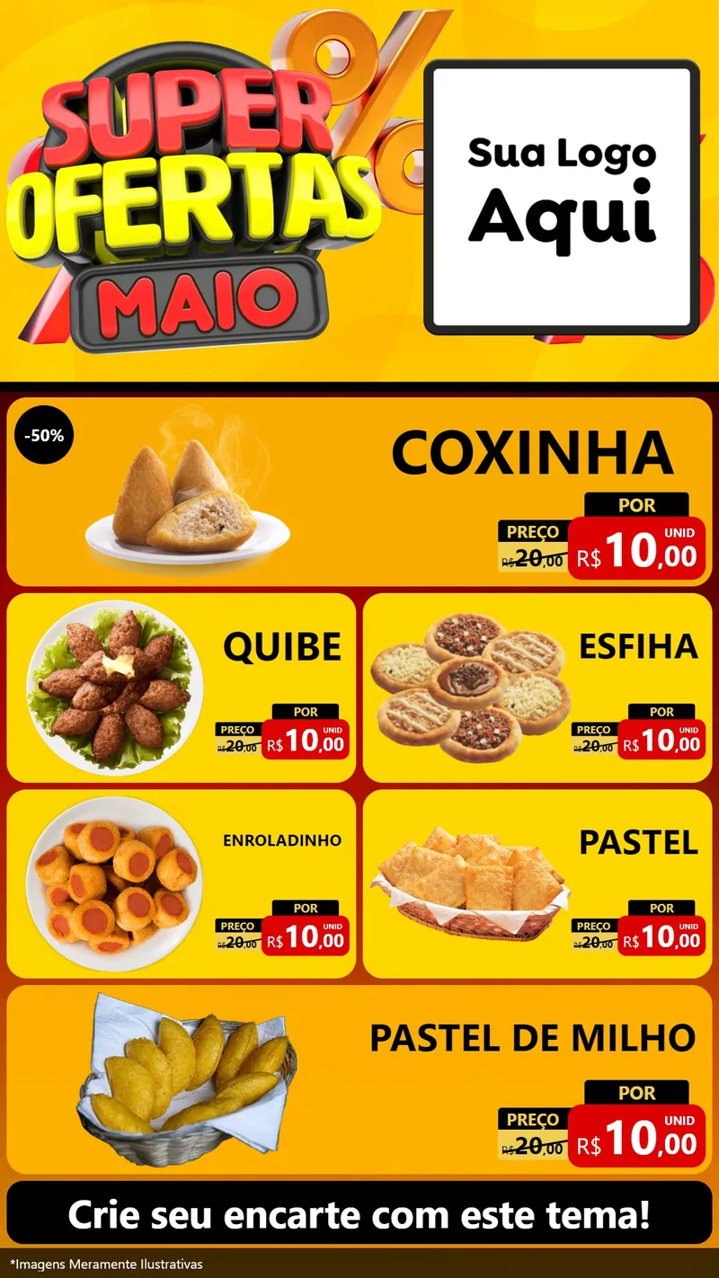 Modelo de TV para TV Vertical com o tema Super Ofertas Maio para Salgadaria