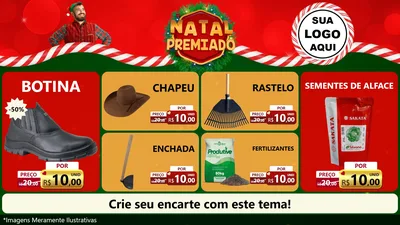 Modelo de TV para TV Horizontal com o tema Natal Premiado para Agropecuária