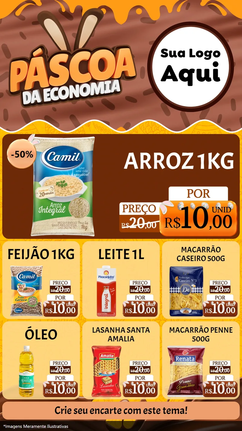 Modelo de Rede Social para Stories com o tema Páscoa da Economia para Supermercado