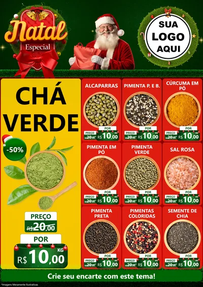 Modelo de Encarte para Encarte A4 Vertical com o tema Natal Especial para Produtos Naturais