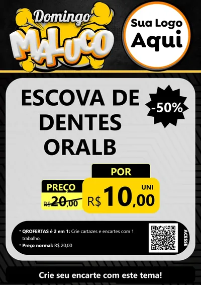 Modelo de Cartaz para Cartaz A4 Vertical com o tema Domingo Maluco para Higiene Pessoal