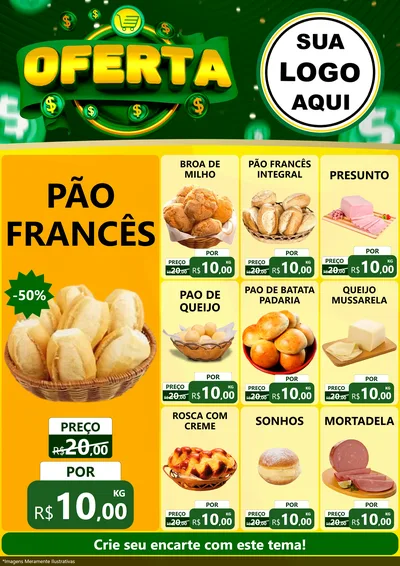 Modelo de Encarte para Encarte A4 Vertical com o tema Oferta para Padaria
