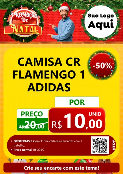 Modelo de Cartaz para Cartaz A4 Vertical com o tema Promoção de Natal para Roupas e acessórios