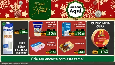 Modelo de TV para TV Horizontal com o tema Natal de Ofertas para Frios e Laticínios