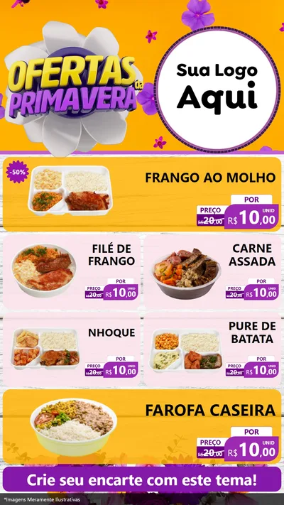 Modelo de TV para TV Vertical com o tema Ofertas Da Primavera para Restaurante