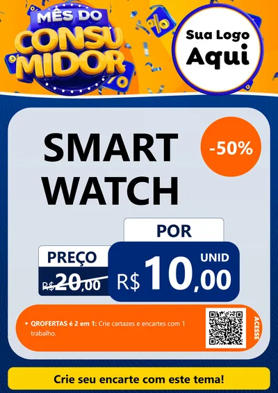 Modelo de Cartaz para Cartaz A4 Vertical com o tema Mês do Consumidor para Informática