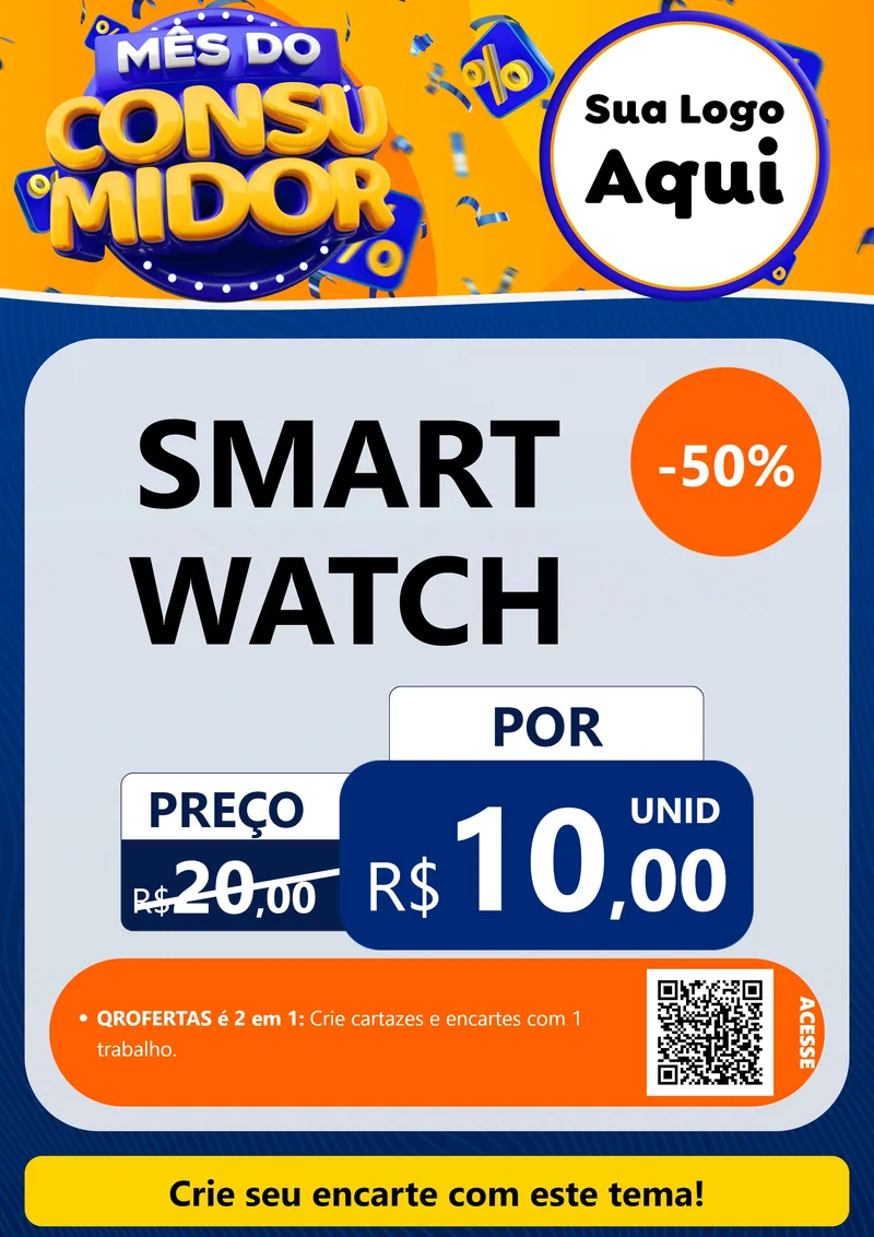 Modelo de Cartaz para Cartaz A4 Vertical com o tema Mês do Consumidor para Informática