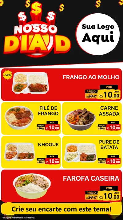 Modelo de TV para TV Vertical com o tema Nosso Dia D para Restaurante