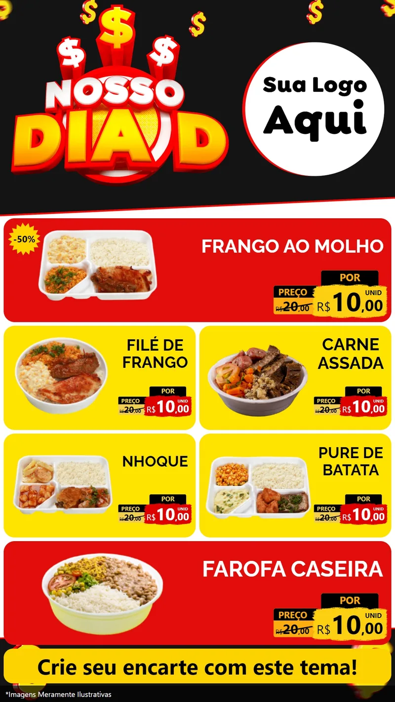 Modelo de TV para TV Vertical com o tema Nosso Dia D para Restaurante