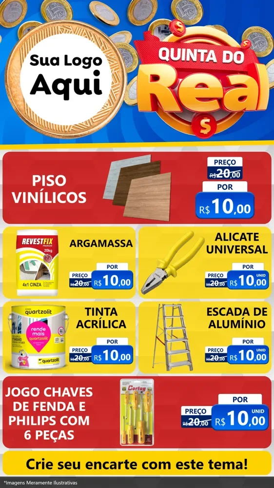 Modelo de TV para TV Vertical com o tema Quinta do Real para Material para Construção