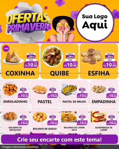 Modelo de Rede Social para Feed Instagram com o tema Ofertas Da Primavera para Salgadaria