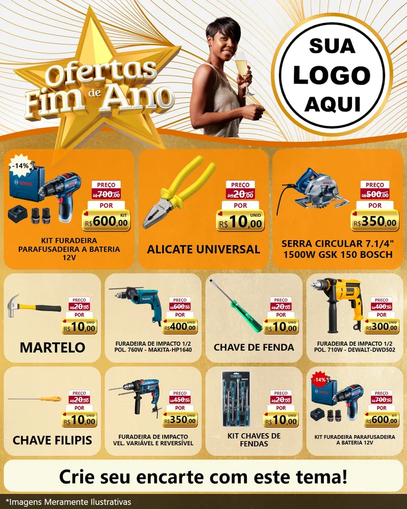 Modelo de Rede Social para Feed Instagram com o tema Ofertas Fim de Ano para Maquinas e Ferramentas