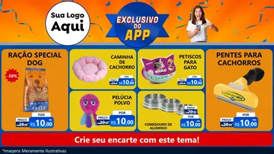 Modelo de TV para TV Horizontal com o tema Exclusivo do Aplicativo para Pet Shop