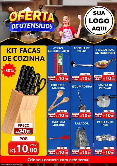 Modelo de Encarte para Encarte A4 Vertical com o tema Oferta de Utensílios para Utilidades Domésticas