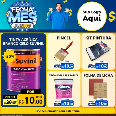 Modelo de Rede Social para Feed Facebook com o tema Operação Fecha Mês, Junho para Tintas e Ferramentas