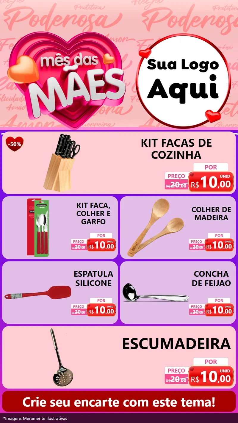 Modelo de TV para TV Vertical com o tema Mês Das Mães para Utilidades Domésticas