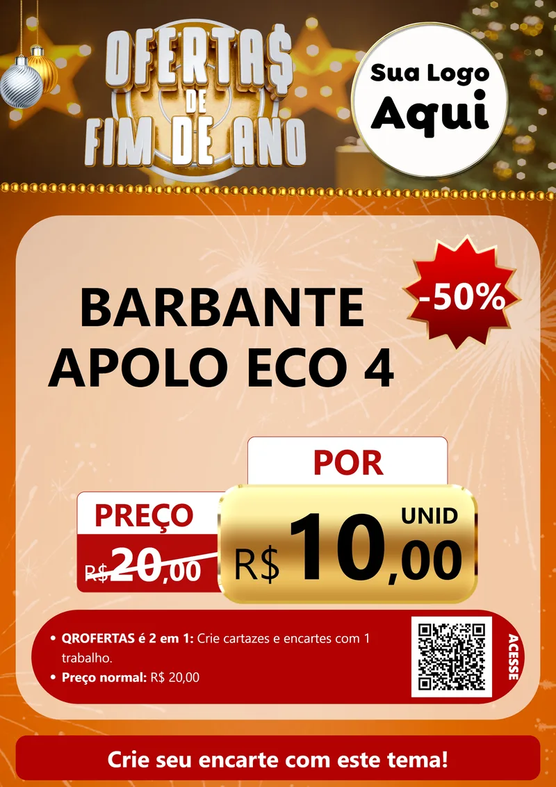 Modelo de Cartaz para Cartaz A4 Vertical com o tema Ofertas de Fim de Ano para Armarinho e Aviamentos