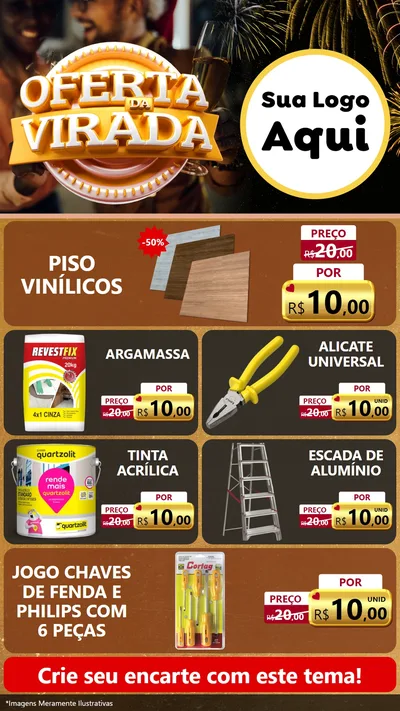 Modelo de TV para TV Vertical com o tema Oferta da Virada para Material para Construção