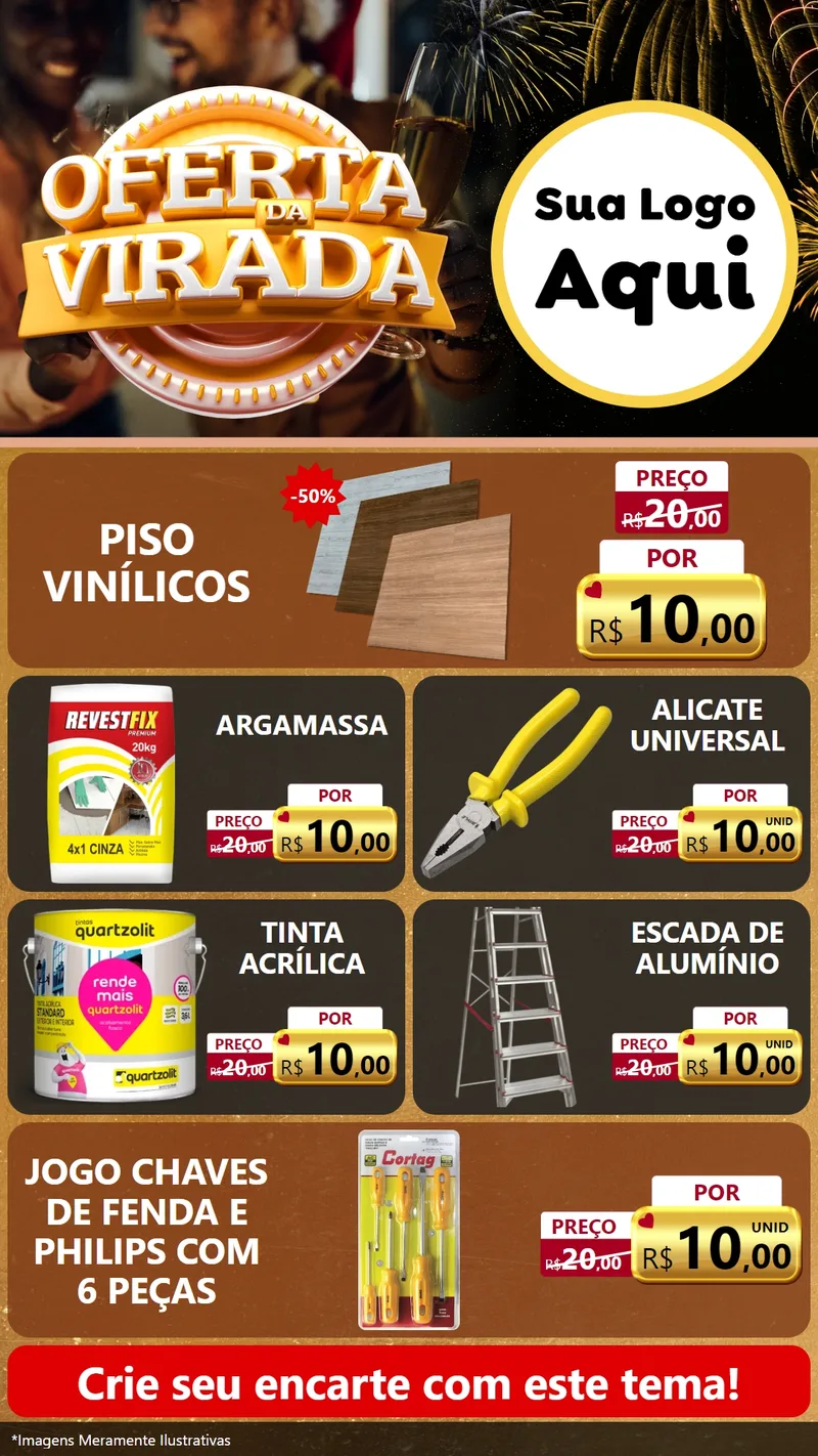 Modelo de TV para TV Vertical com o tema Oferta da Virada para Material para Construção