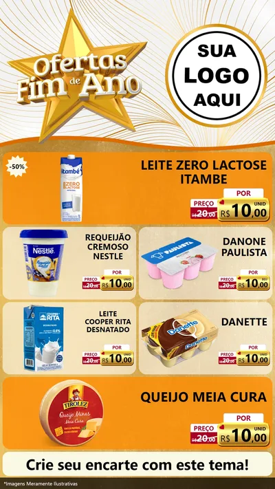 Modelo de TV para TV Vertical com o tema Ofertas Fim de Ano para Frios e Laticínios