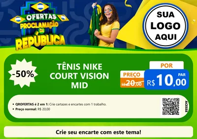 Modelo de Cartaz para Cartaz A4 Horizontal com o tema Ofertas Proclamação da República para Calçados