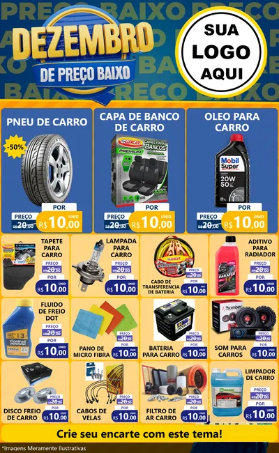 Modelo de Encarte para Encarte Grande com o tema Dezembro de Preço Baixo para Auto peças