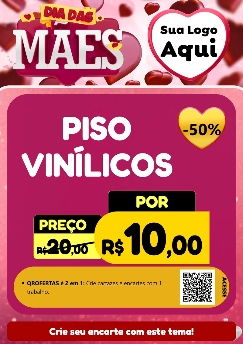 Modelo de Cartaz para Cartaz A4 Vertical com o tema Dia Das Mães para Material para Construção