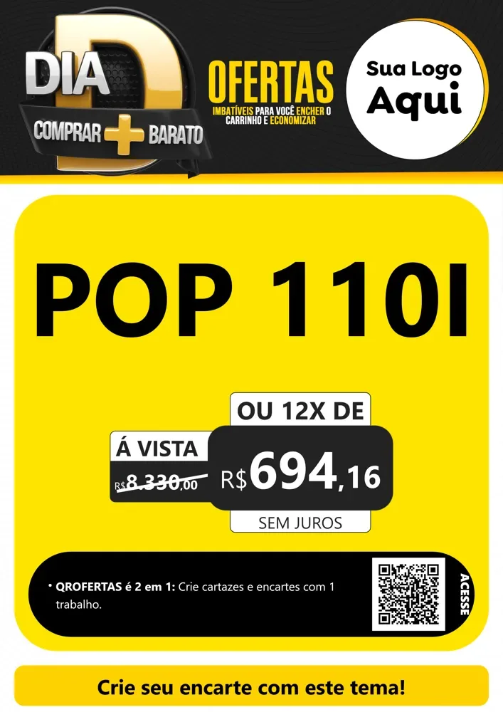 Modelo de Cartaz para Cartaz A4 Vertical com o tema Dia D Mais Economia para Concessionaria de Motos