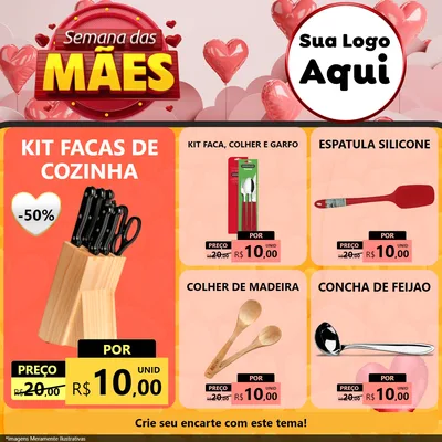 Modelo de Rede Social para Feed Facebook com o tema Semana das Mães para Utilidades Domésticas