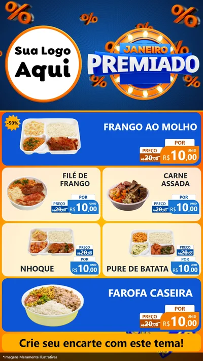 Modelo de TV para TV Vertical com o tema Janeiro Premiado para Restaurante