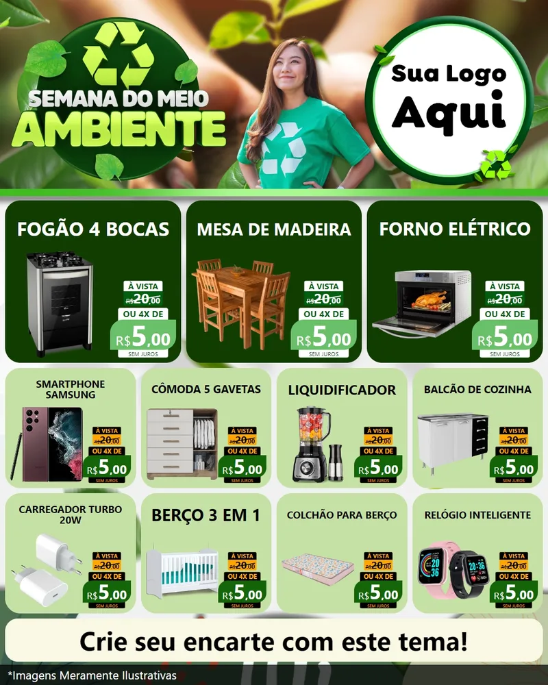 Modelo de Rede Social para Feed Instagram com o tema Semana do Meio Ambiente para Móveis e Eletro