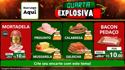 Modelo de TV para TV Horizontal com o tema Quarta Explosiva para Frios e Laticínios