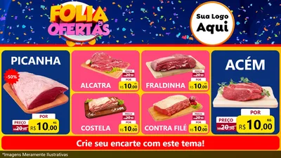 Modelo de TV para TV Horizontal com o tema Folia de Ofertas para Açougue