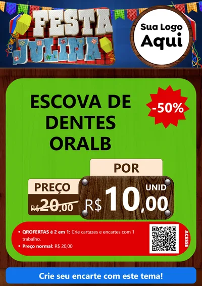 Modelo de Cartaz para Cartaz A4 Vertical com o tema Festa Julina para Higiene Pessoal