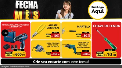 Modelo de TV para TV Horizontal com o tema Fecha Mês para Maquinas e Ferramentas