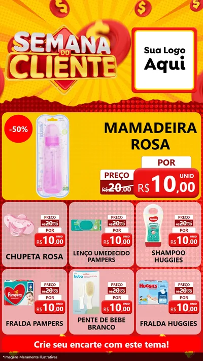 Modelo de Rede Social para Stories com o tema Semana do Cliente para Bebês