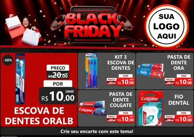 Modelo de Encarte para Encarte A4 Horizontal com o tema Black Friday para Higiene Pessoal