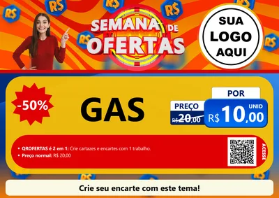 Modelo de Cartaz para Cartaz A4 Horizontal com o tema Semana de Ofertas para Água e gás