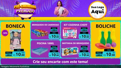 Modelo de TV para TV Horizontal com o tema Pré-Carnaval Premiado para Brinquedos