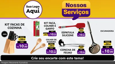 Modelo de TV para TV Horizontal com o tema Nossos Serviços para Utilidades Domésticas