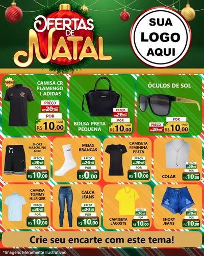 Modelo de Rede Social para Feed Instagram com o tema Ofertas de Natal para Roupas e acessórios