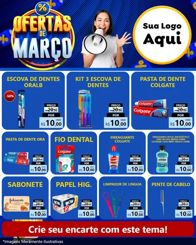 Modelo de Rede Social para Feed Instagram com o tema Ofertas de Março para Higiene Pessoal
