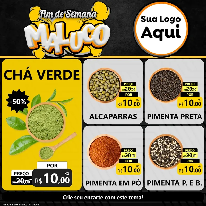 Modelo de Rede Social para Feed Facebook com o tema Fim de Semana Maluco para Produtos Naturais