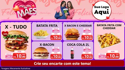 Modelo de TV para TV Horizontal com o tema Mês Das Mães para Hamburgueria
