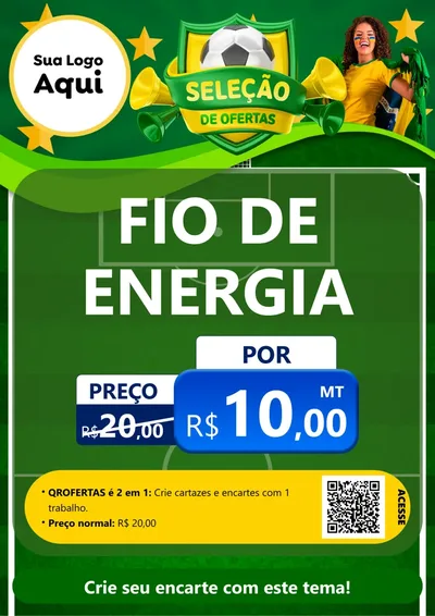 Modelo de Cartaz para Cartaz A4 Vertical com o tema Seleção de Ofertas - Copa para Materiais Elétricos