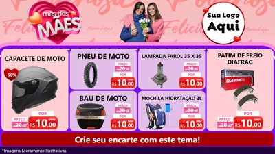 Modelo de TV para TV Horizontal com o tema Mês Das Mães para Moto peças