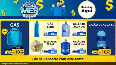 Modelo de TV para TV Horizontal com o tema Operação Fecha Mês, Junho para Água e gás