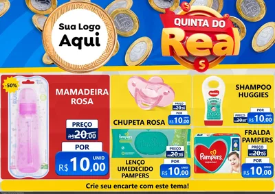 Modelo de Encarte para Encarte A4 Horizontal com o tema Quinta do Real para Bebês