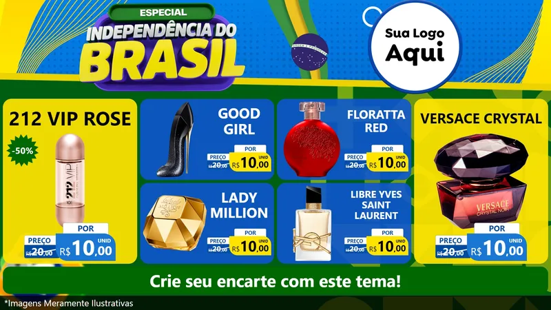 Modelo de TV para TV Horizontal com o tema Especial Independência do Brasil para Perfumes