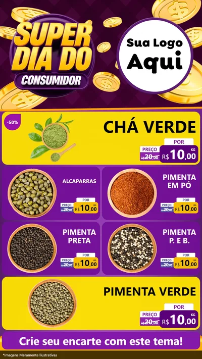 Modelo de TV para TV Vertical com o tema Super Dia do Consumidor para Produtos Naturais